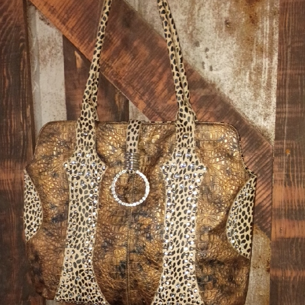 Leopard Print Brown Tote Bag